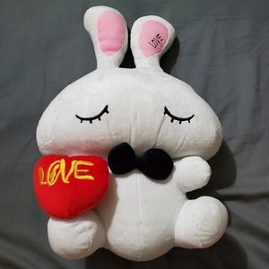 Bunny Bowtie Love Heart Plush